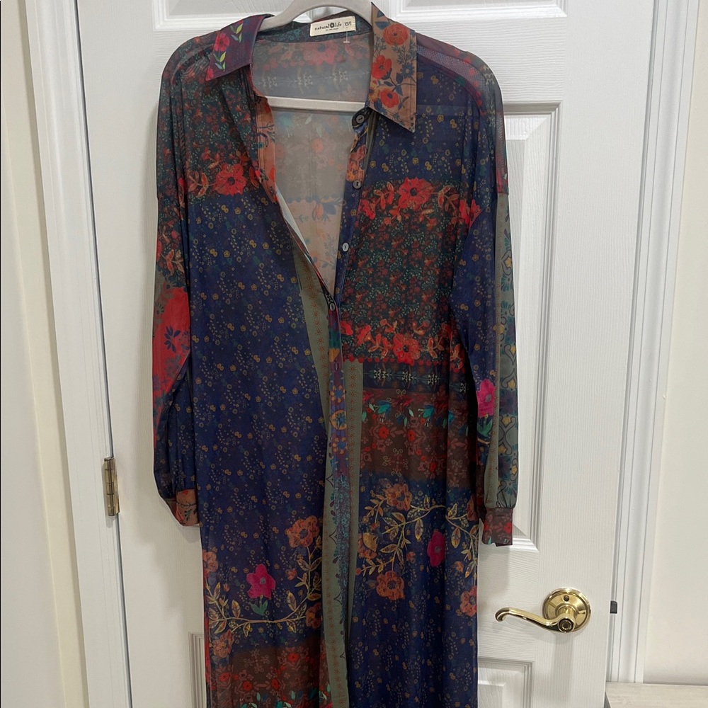 NATURAL LIFE Long Sleeve Floral Dress - Multicolor